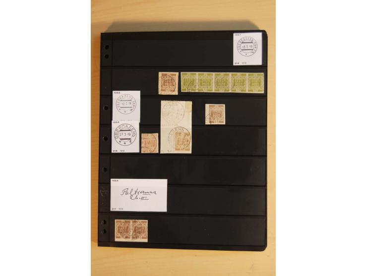 1918/20 (ca.), Sammlung von einigen hundert Marken mit provisorischen Entwertungen, dabei Einheiten, Doppelkreisstempel in ve
