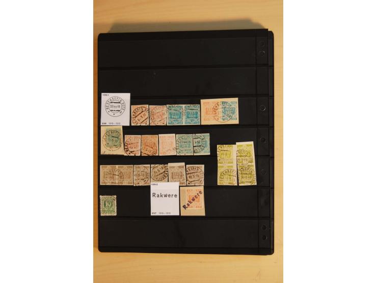 1918/20 (ca.), Sammlung von einigen hundert Marken mit provisorischen Entwertungen, dabei Einheiten, Doppelkreisstempel in ve