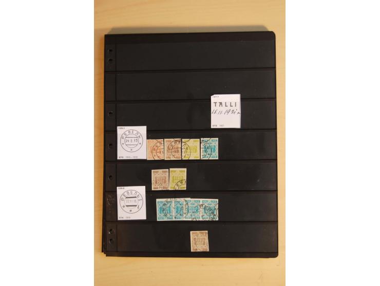 1918/20 (ca.), Sammlung von einigen hundert Marken mit provisorischen Entwertungen, dabei Einheiten, Doppelkreisstempel in ve