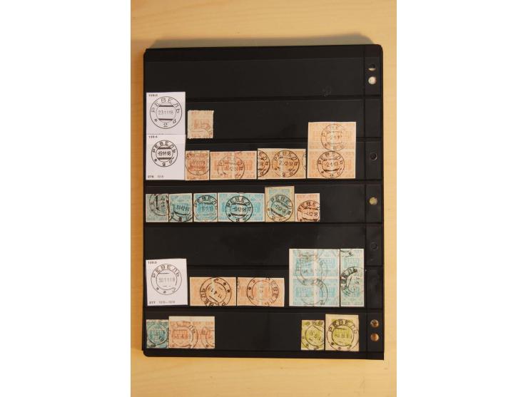 1918/20 (ca.), Sammlung von einigen hundert Marken mit provisorischen Entwertungen, dabei Einheiten, Doppelkreisstempel in ve