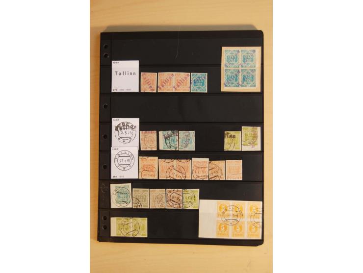 1918/20 (ca.), Sammlung von einigen hundert Marken mit provisorischen Entwertungen, dabei Einheiten, Doppelkreisstempel in ve