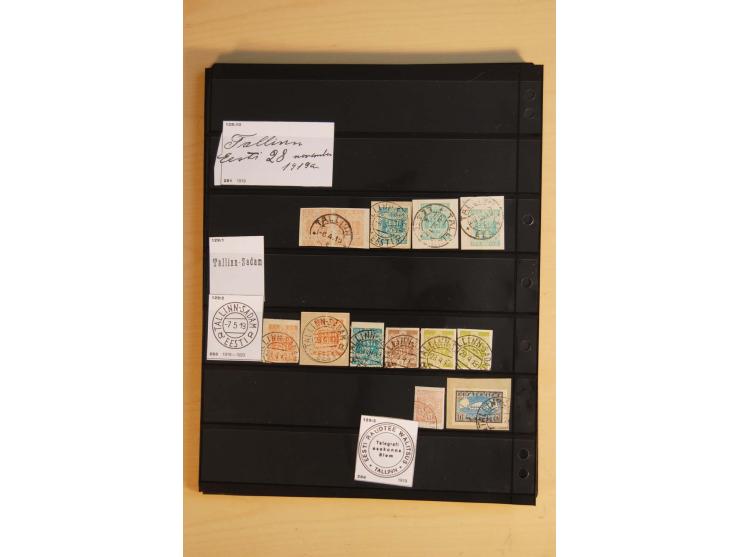 1918/20 (ca.), Sammlung von einigen hundert Marken mit provisorischen Entwertungen, dabei Einheiten, Doppelkreisstempel in ve