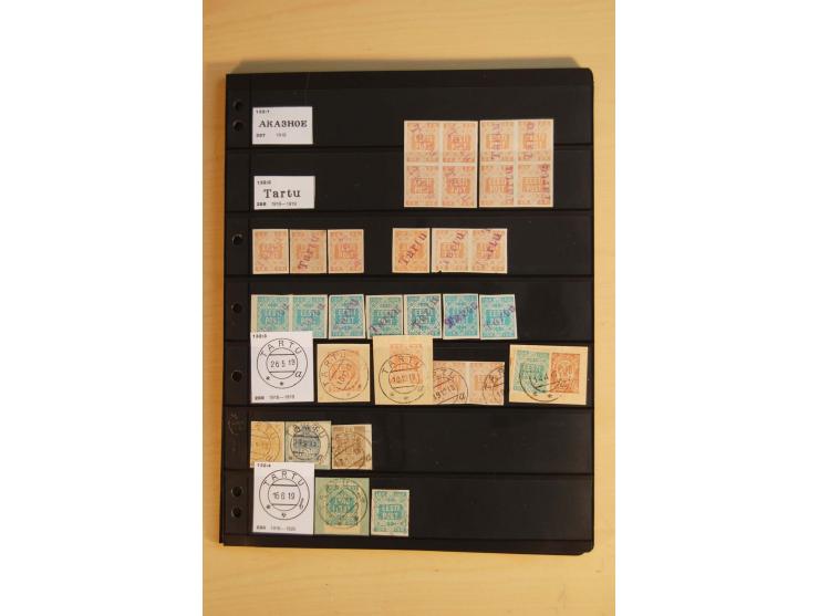 1918/20 (ca.), Sammlung von einigen hundert Marken mit provisorischen Entwertungen, dabei Einheiten, Doppelkreisstempel in ve