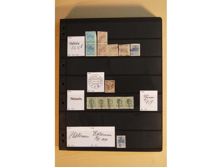 1918/20 (ca.), Sammlung von einigen hundert Marken mit provisorischen Entwertungen, dabei Einheiten, Doppelkreisstempel in ve