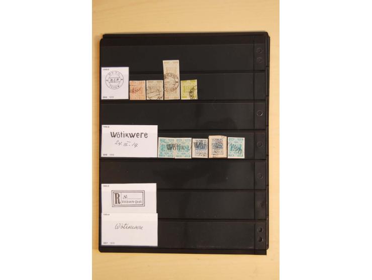 1918/20 (ca.), Sammlung von einigen hundert Marken mit provisorischen Entwertungen, dabei Einheiten, Doppelkreisstempel in ve