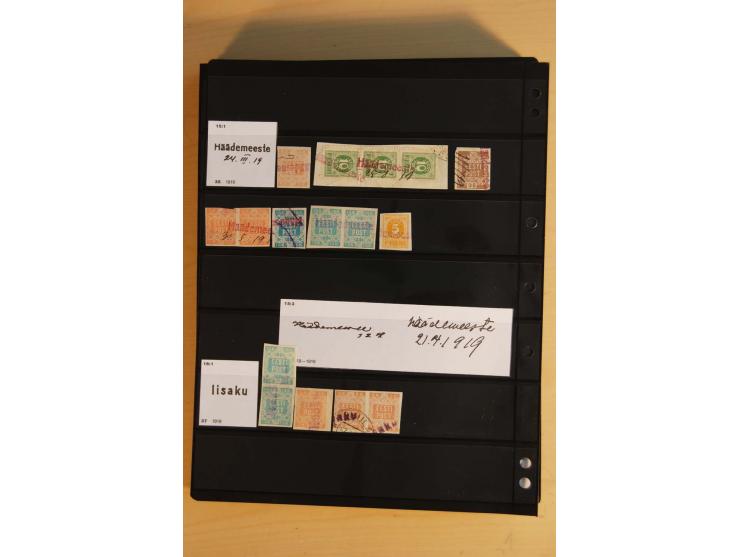 1918/20 (ca.), Sammlung von einigen hundert Marken mit provisorischen Entwertungen, dabei Einheiten, Doppelkreisstempel in ve