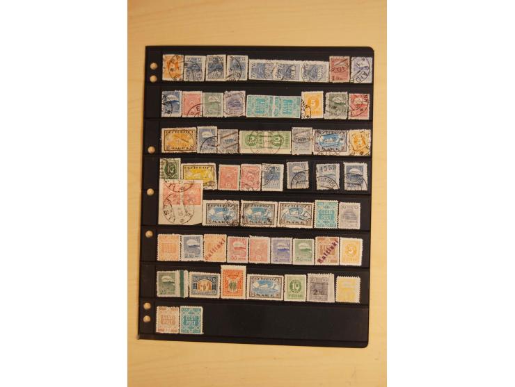 1918/20 (ca.), Sammlung von einigen hundert Marken mit provisorischen Entwertungen, dabei Einheiten, Doppelkreisstempel in ve
