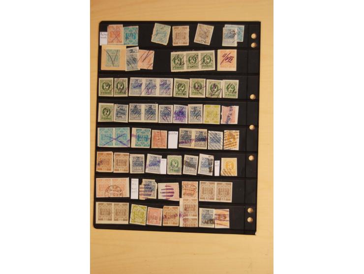 1918/20 (ca.), Sammlung von einigen hundert Marken mit provisorischen Entwertungen, dabei Einheiten, Doppelkreisstempel in ve