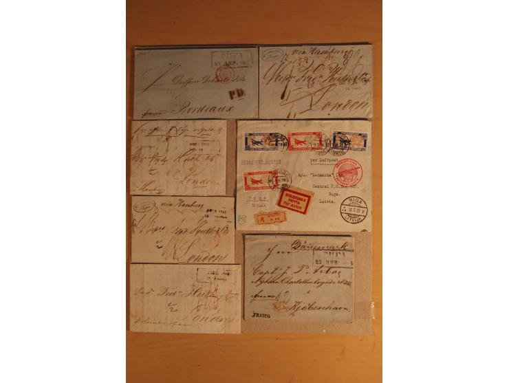  1850/1942, 23 Briefe und Karten ab Vorphila mit einigen besseren und interessanten Stücken, dazu etwas Polen mit Flugpost