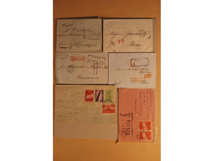  1850/1942, 23 Briefe und Karten ab Vorphila mit einigen besseren und interessanten Stücken, dazu etwas Polen mit Flugpost