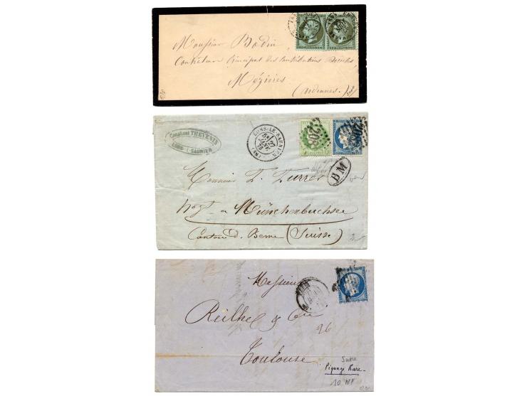1851/88, 10 frankierte Briefe bzw. Karte sowie eine Vorderseite, dabei Privatzähnungen, 2 Briefe von Konstantinopel, dabei ei