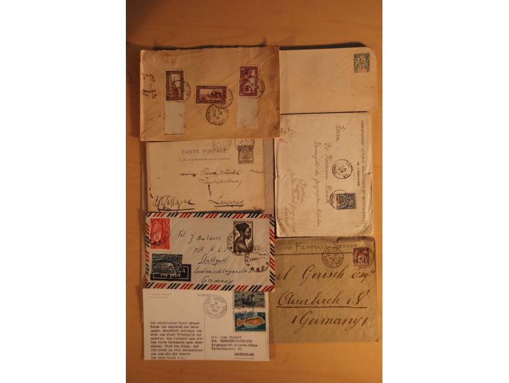 1882/1983, interessanter Posten mit Briefen, Karten und Ganzsachenkarten, dabei Bedarfspost, FDC, Bildpostkarten und Frz. Kol