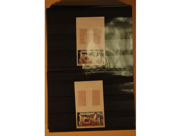 1956/76, Partie postfrischer, fast ausschließlich ungezähnter Werte sowie Epreuves de Luxe
