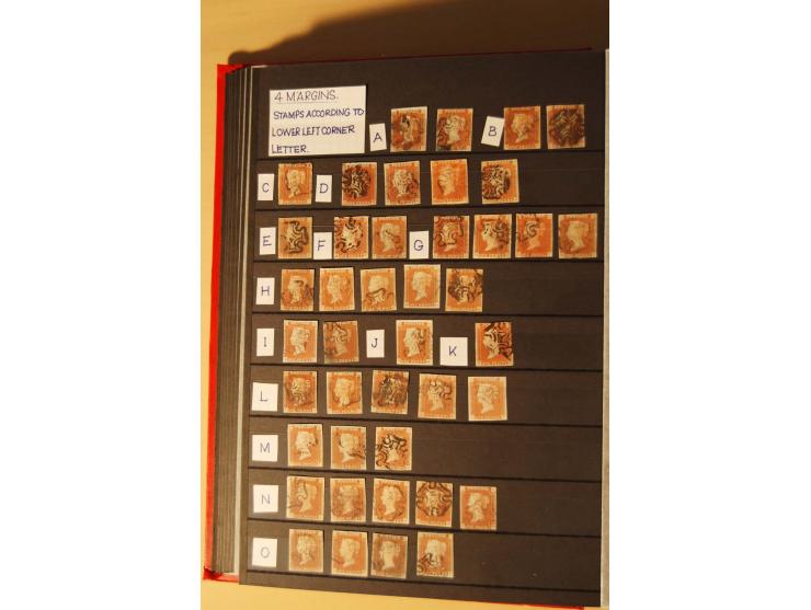 1841, umfangreiche Sammlung mit vielen hundert Werten, meist Mi.-Nr. 3, differenziert gesammelt nach Platten, dabei etliche W