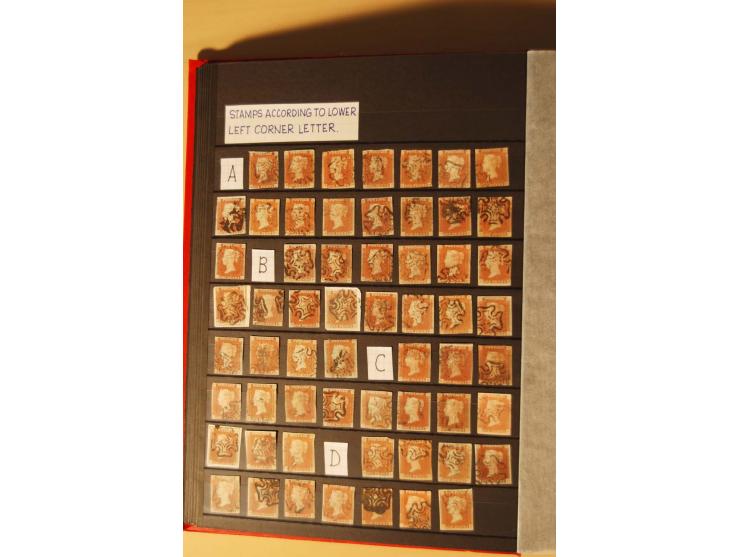 1841, umfangreiche Sammlung mit vielen hundert Werten, meist Mi.-Nr. 3, differenziert gesammelt nach Platten, dabei etliche W