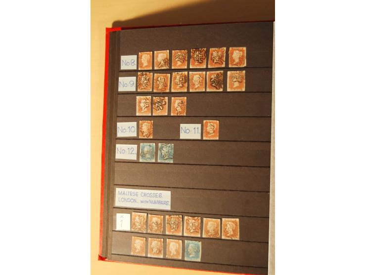 1841, umfangreiche Sammlung mit vielen hundert Werten, meist Mi.-Nr. 3, differenziert gesammelt nach Platten, dabei etliche W