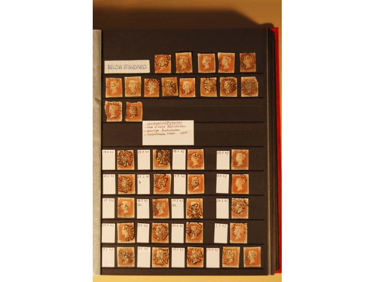 1841, umfangreiche Sammlung mit vielen hundert Werten, meist Mi.-Nr. 3, differenziert gesammelt nach Platten, dabei etliche W