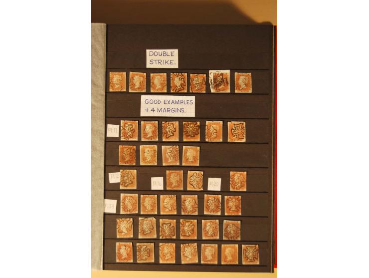 1841, umfangreiche Sammlung mit vielen hundert Werten, meist Mi.-Nr. 3, differenziert gesammelt nach Platten, dabei etliche W