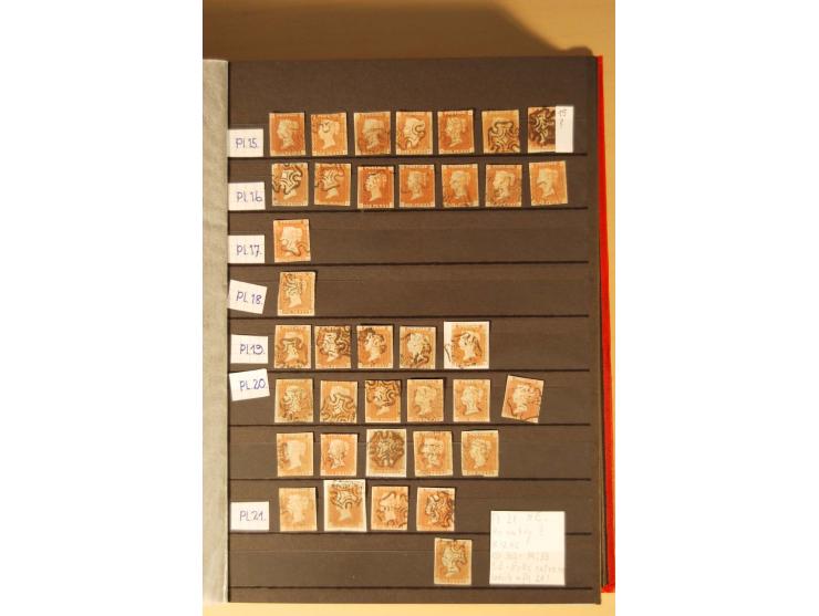1841, umfangreiche Sammlung mit vielen hundert Werten, meist Mi.-Nr. 3, differenziert gesammelt nach Platten, dabei etliche W