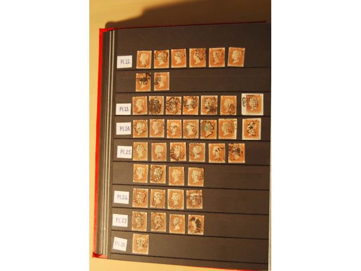 1841, umfangreiche Sammlung mit vielen hundert Werten, meist Mi.-Nr. 3, differenziert gesammelt nach Platten, dabei etliche W