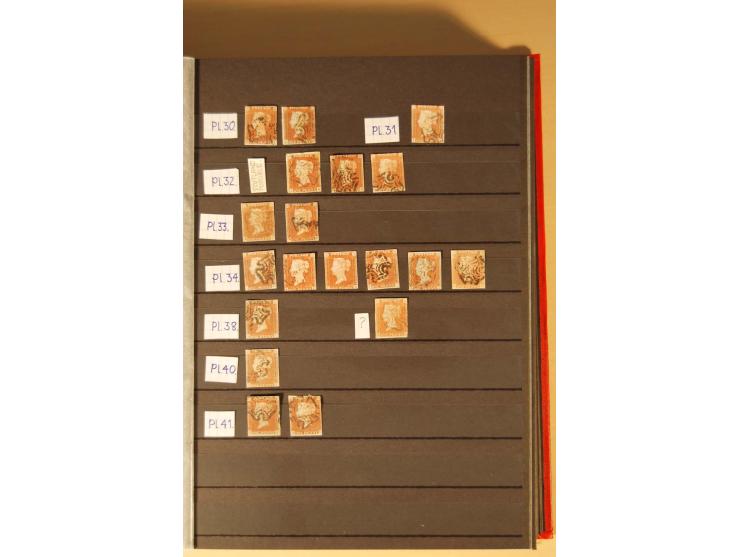 1841, umfangreiche Sammlung mit vielen hundert Werten, meist Mi.-Nr. 3, differenziert gesammelt nach Platten, dabei etliche W