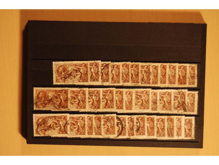 1918/34, Seahorses 2 Sh.6 P., Mi.-Nr. 141III (42) und 186 (306) gestempelt, etwas unterschiedlich (Mi. 8.700,-)
