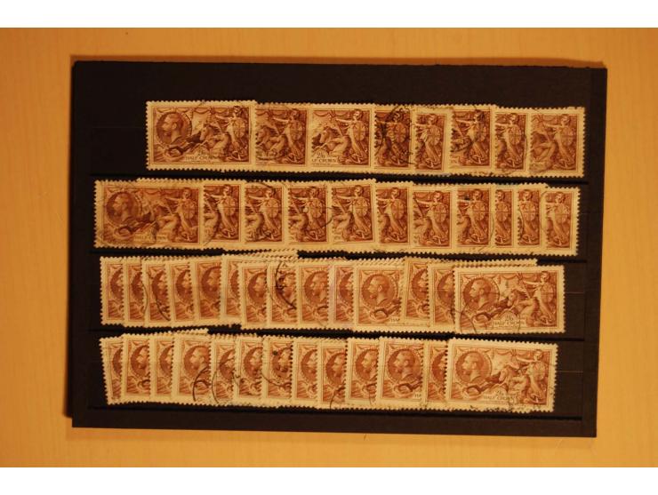 1918/34, Seahorses 2 Sh.6 P., Mi.-Nr. 141III (42) und 186 (306) gestempelt, etwas unterschiedlich (Mi. 8.700,-)