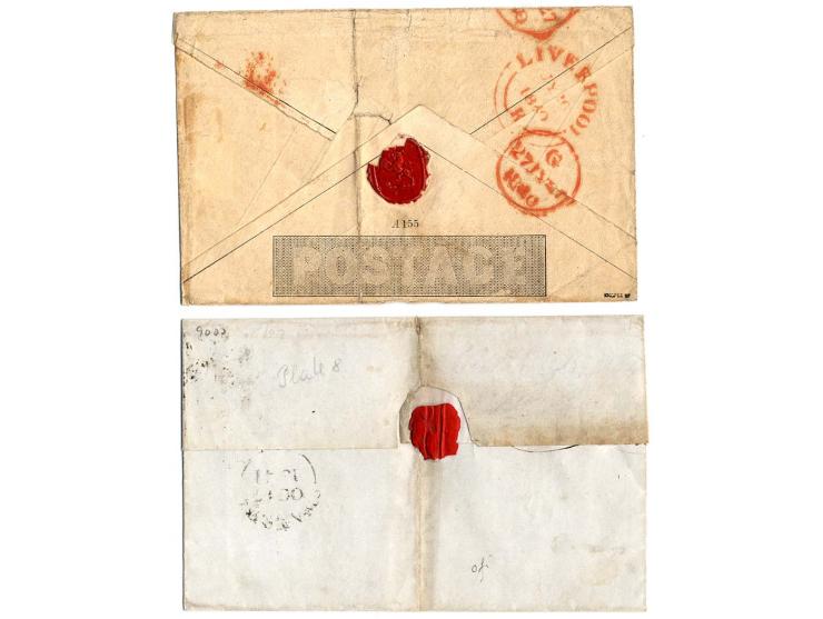 1840/41, Mulready-Umschlag 1P. gebraucht und leicht berührte nr.1 auf Brief