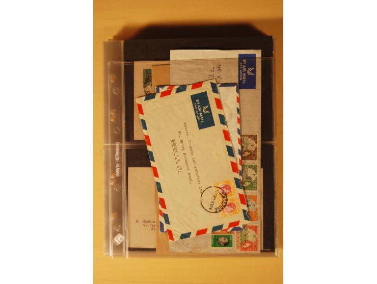 1890/1982 (ca.), 95 Briefe, Karten und Ganzsachen, dabei Reco, Luftpost etc.