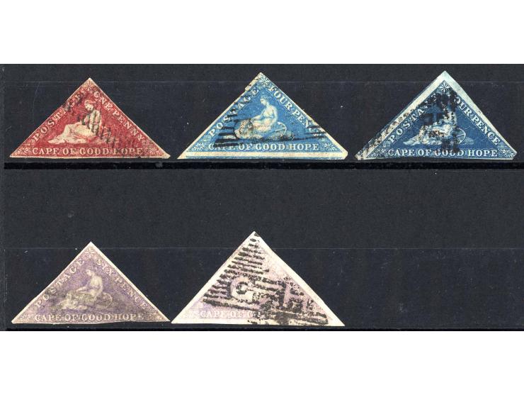 1853/63, meist gestempelte Zusammenstellung mit über 50 Werten aller Wertstufen, dabei Marken mit voll- bis breitrandigen Rän