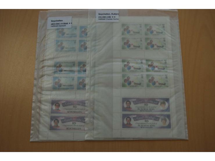 1946/2009, postfrischer Bestand mit Blocks, dazu Äußere Seychellen