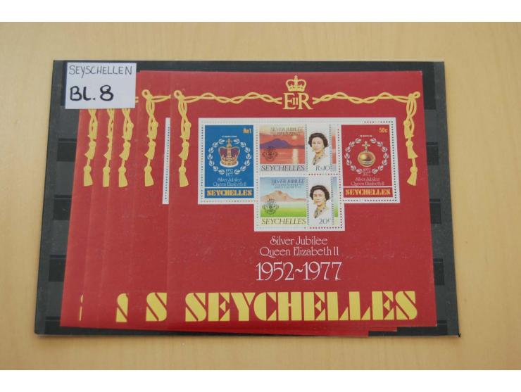 1946/2009, postfrischer Bestand mit Blocks, dazu Äußere Seychellen