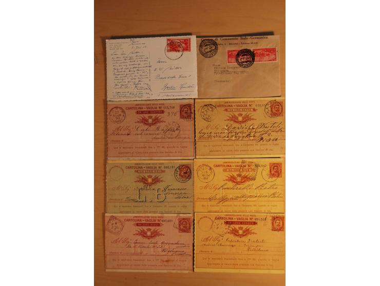 1861/1955, kleiner Posten mit über 40 Briefen, Karten und Ganzsachenkarten ab Sardinien, meist vor 1900 mit einigen interessa
