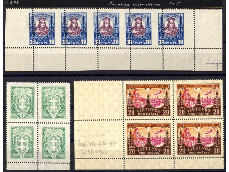 1926/1939, kleine postfrische Partie dabei Mi.-Nr. 270AY im postfrischen Viererblock, Mi.-Nr. 311 im Viererblock mit stark ve