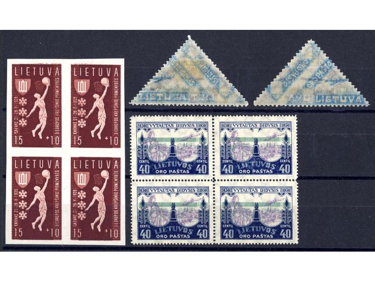 1926/1939, kleine postfrische Partie dabei Mi.-Nr. 270AY im postfrischen Viererblock, Mi.-Nr. 311 im Viererblock mit stark ve