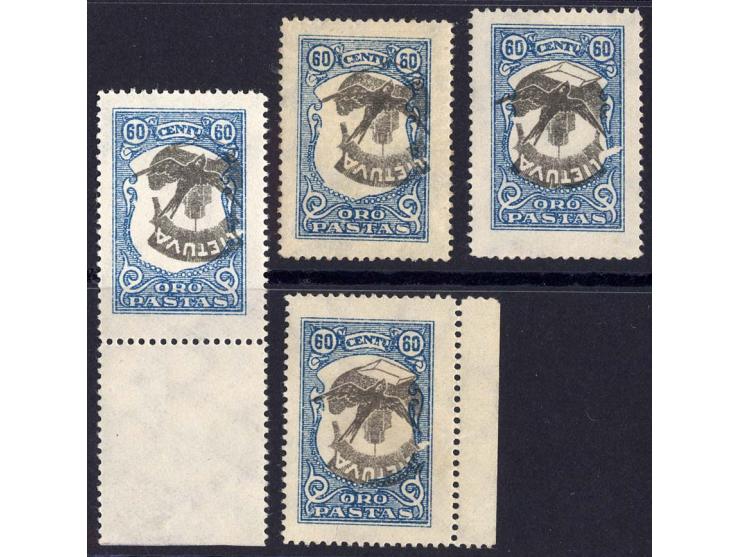 1926, Flugpostmarke 60 C. mit kopfstehendem Mittelstück, drei ungebrauchte und ein postfrisches Exemplar