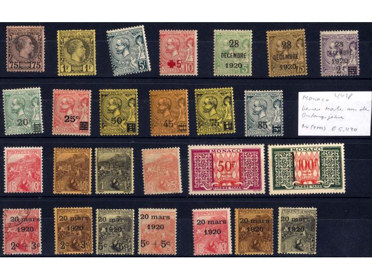 1885/1951, ungebrauchte Zusammenstellung der Anfangsausgaben mit besseren Werten (u.a. Mi.-Nr. 9, 31-33 und 41-42), dazu Mi.-
