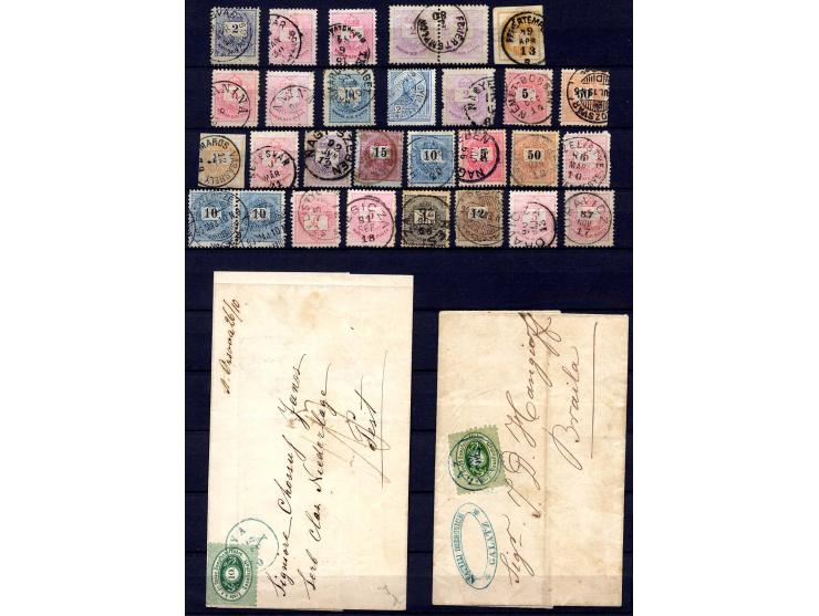 1850/80, gestempelte Partie, meist Stempel in Rumänien und Ungarn, dabei auch Post in der Levante, dazu diverse ungarische Ma