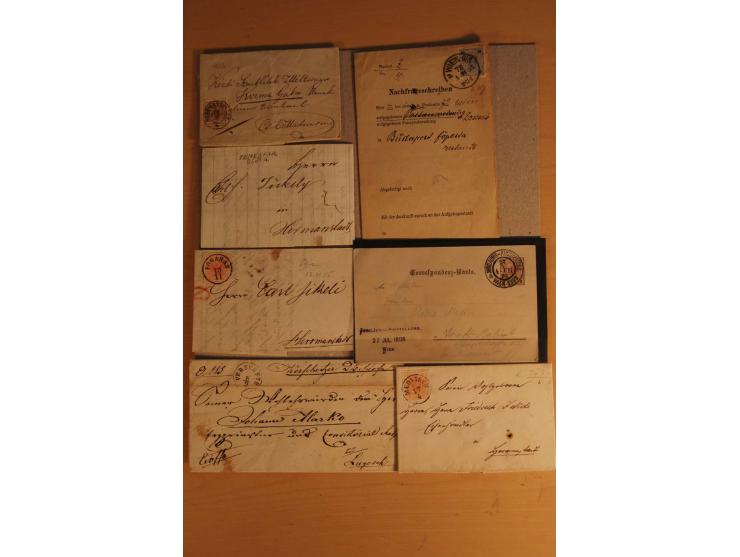 1828/1919 (ca.), Posten Briefe, Karten und Vorderseiten, dabei Reco, Sanitätsstempel, viel aus oder nach Rumänien, dazu einig
