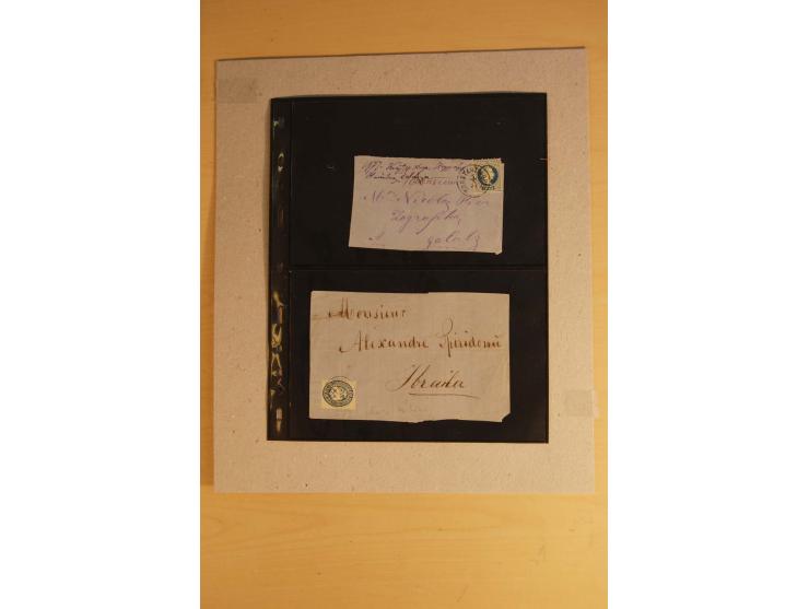 1828/1919 (ca.), Posten Briefe, Karten und Vorderseiten, dabei Reco, Sanitätsstempel, viel aus oder nach Rumänien, dazu einig