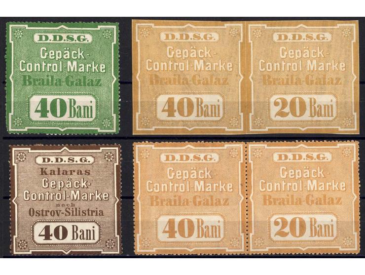 1866/80 (ca.), kleine Partie, dabei Nr. 1 mit Stempel "SULINA" auf Briefstück sowie 2 Stück Nr. 2 mit Stempeln von Giurgevo, 