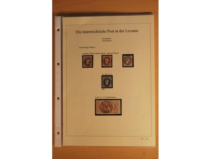 ALEXANDRIEN: 1848/88, Stempelsammlung auf losen Marken, Briefstücken und 15 Briefen, dabei L1 (als Ankunftsstempel auf 2 Brie