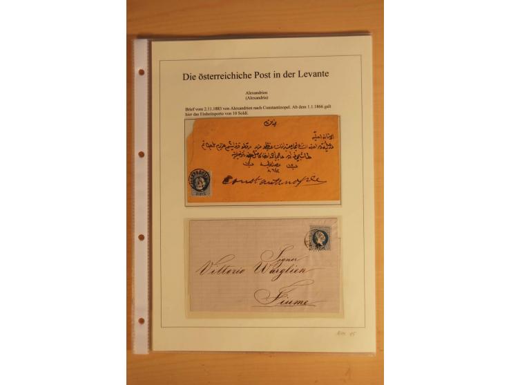 ALEXANDRIEN: 1848/88, Stempelsammlung auf losen Marken, Briefstücken und 15 Briefen, dabei L1 (als Ankunftsstempel auf 2 Brie