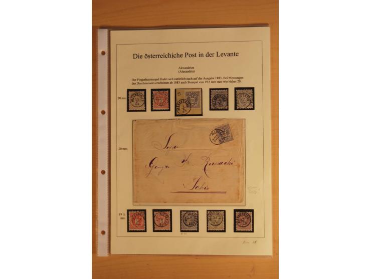 ALEXANDRIEN: 1848/88, Stempelsammlung auf losen Marken, Briefstücken und 15 Briefen, dabei L1 (als Ankunftsstempel auf 2 Brie