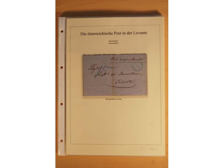 ALEXANDRIEN: 1848/88, Stempelsammlung auf losen Marken, Briefstücken und 15 Briefen, dabei L1 (als Ankunftsstempel auf 2 Brie