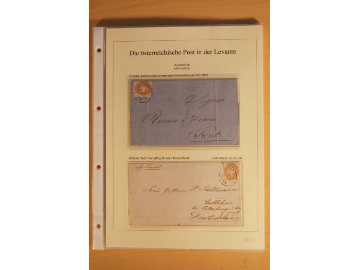 ALEXANDRIEN: 1848/88, Stempelsammlung auf losen Marken, Briefstücken und 15 Briefen, dabei L1 (als Ankunftsstempel auf 2 Brie