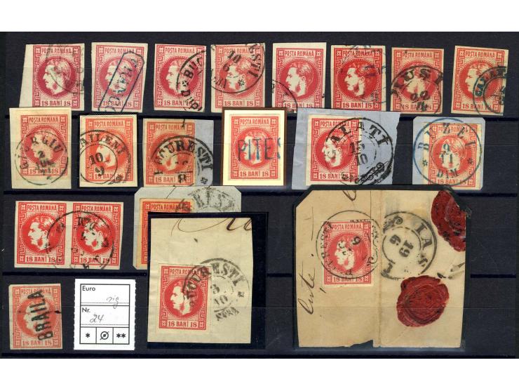 1868, ungebrauchte Partie, dabei Farbnuancen, Einheiten, Briefstücke etc., schönes Los