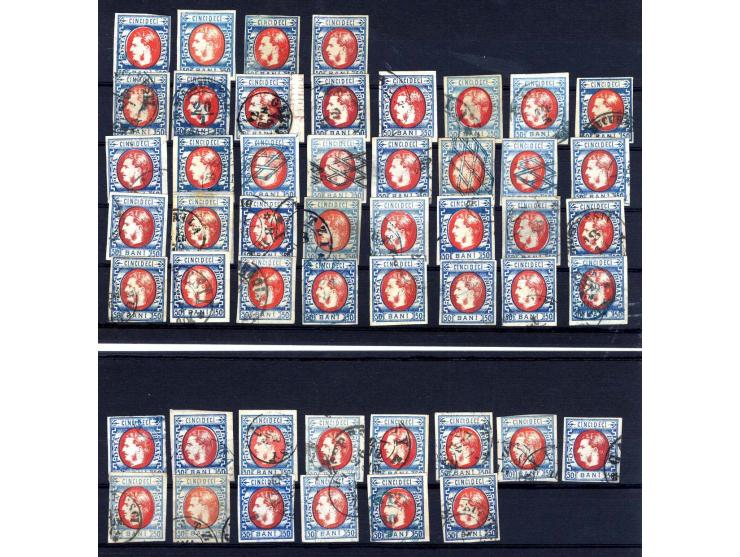 1869, ungebrauchte und gestempelte Partie Mi.-Nr. 21-25, dabei Einheiten, Farbnuancen etc., interessantes Los