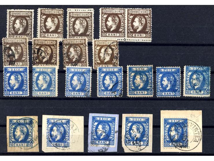 1871/72, ungebrauchte und gestempelte Zusammenstellung, dabei Einheiten, Farbnuancen, Randstücke, Briefstücke etc., auch eini