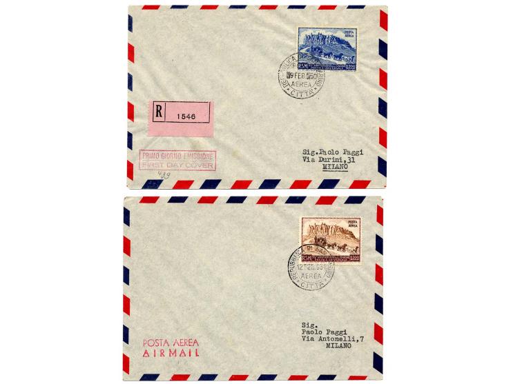 1951/58, 10 meist FDC mit u.a. Mi.-Nr. 442-50, 456 im Kleinbogen und 512 (Mi. ca. 600,-)